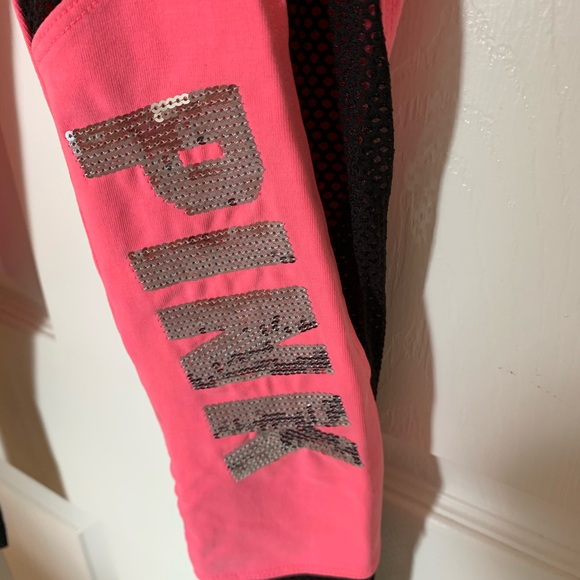 Pink Victoria's Secret Flat Mesh Bling Leggings - Picture 4 of 7